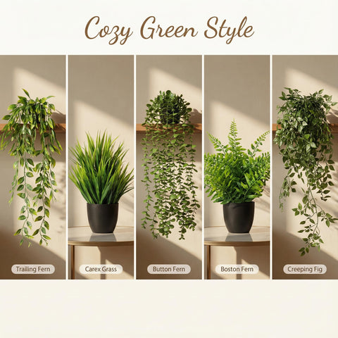 GOEJGSDJ shelf-decor arrangement adds lush texture