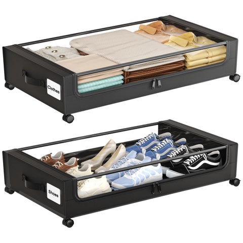 GoFujuco under-bed storage with wheels and rolling drawer for easy access.
