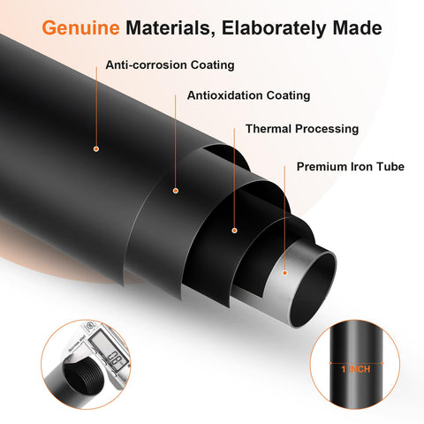 Gogrinliv matte black finish resists rust for indoor and outdoor use.