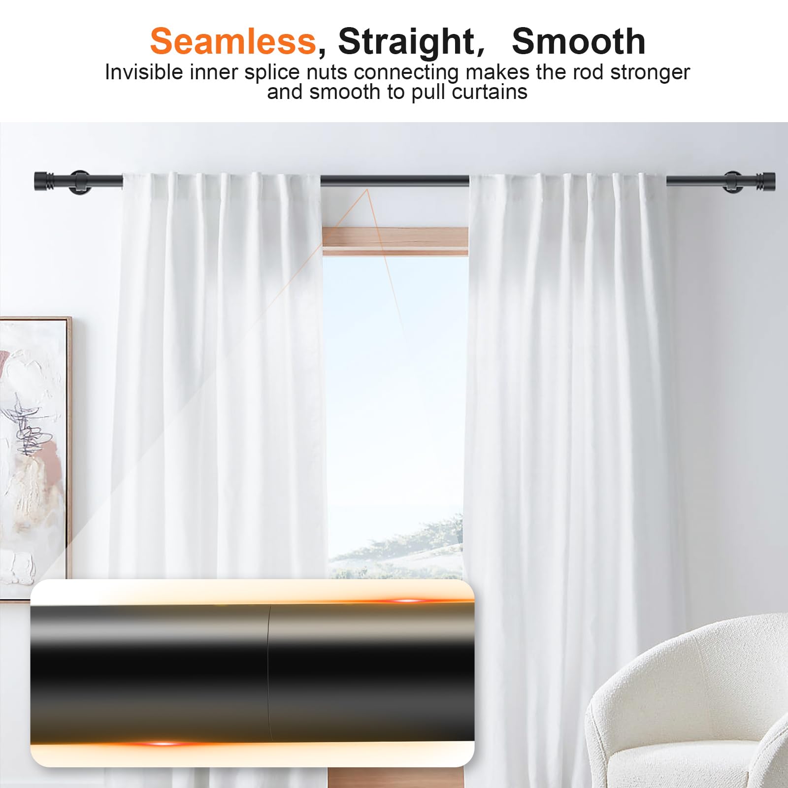 Gogrinliv rust-resistant matte black finish complements modern living spaces