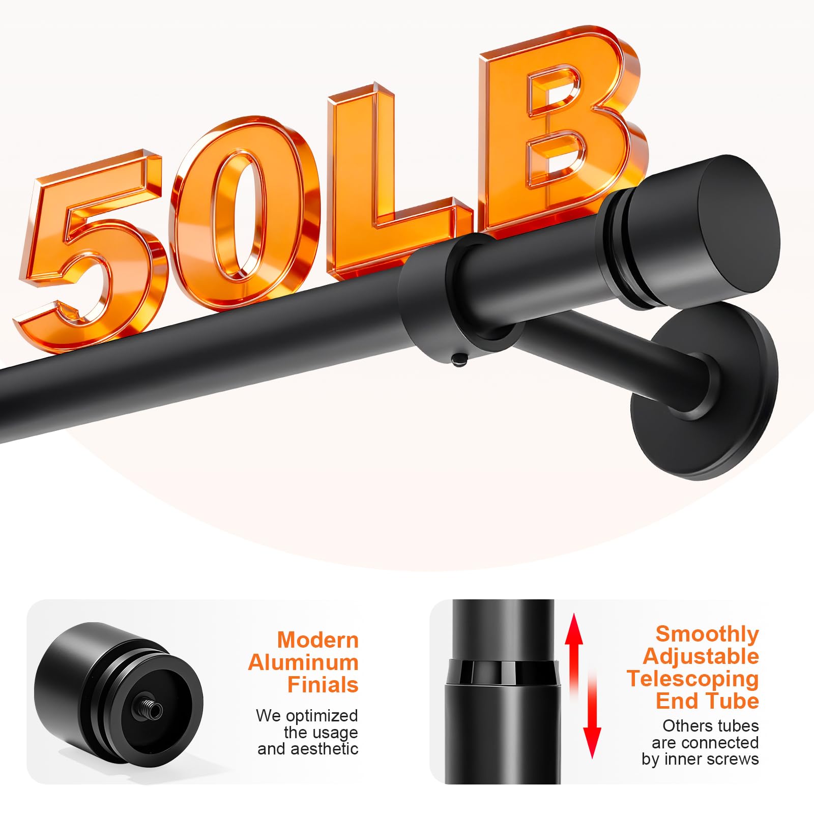 Gogrinliv rust-resistant matte black finish suits indoor and outdoor spaces.