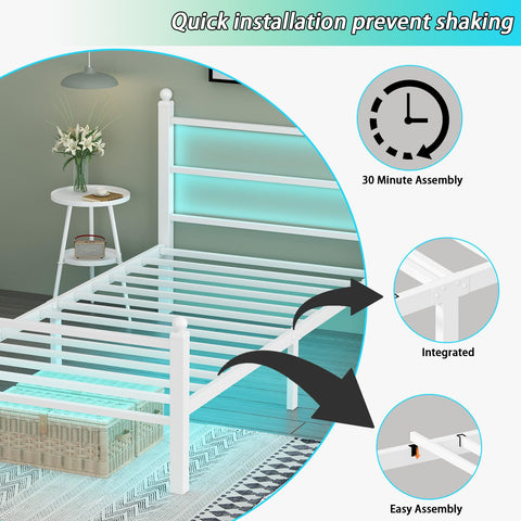 Gohapnis heavy-duty metal frame offers sturdy support.