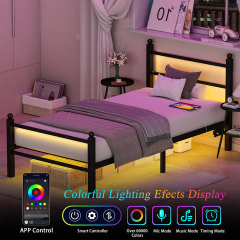 Gohapnis bed frame USB charging outlets for easy device power.