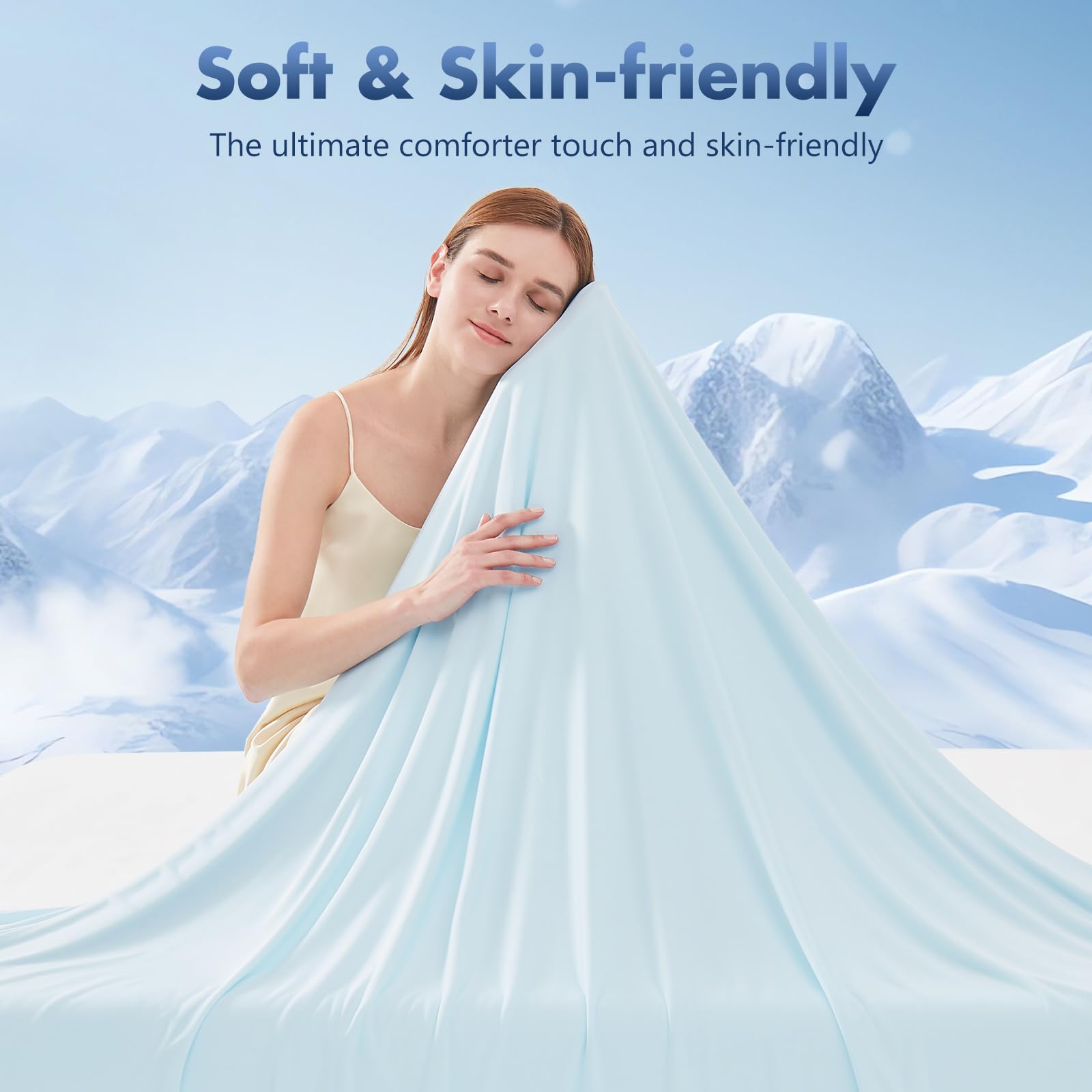 GOHERO Cooling Blanket Queen folded for travel, highlighting lightweight portability