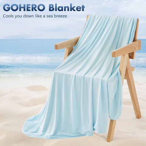 GOHERO Cooling Blanket Queen silky texture for gentle skin contact and comfort