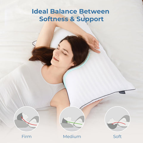 GOHOME cooling cover close-up on a queen pillow for breathable comfort