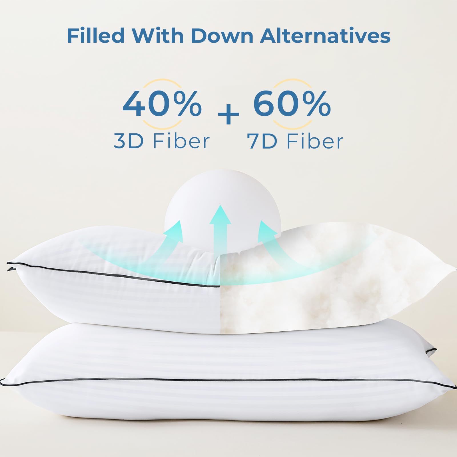 GOHOME down-alternative fill close-up, soft yet supportive feel