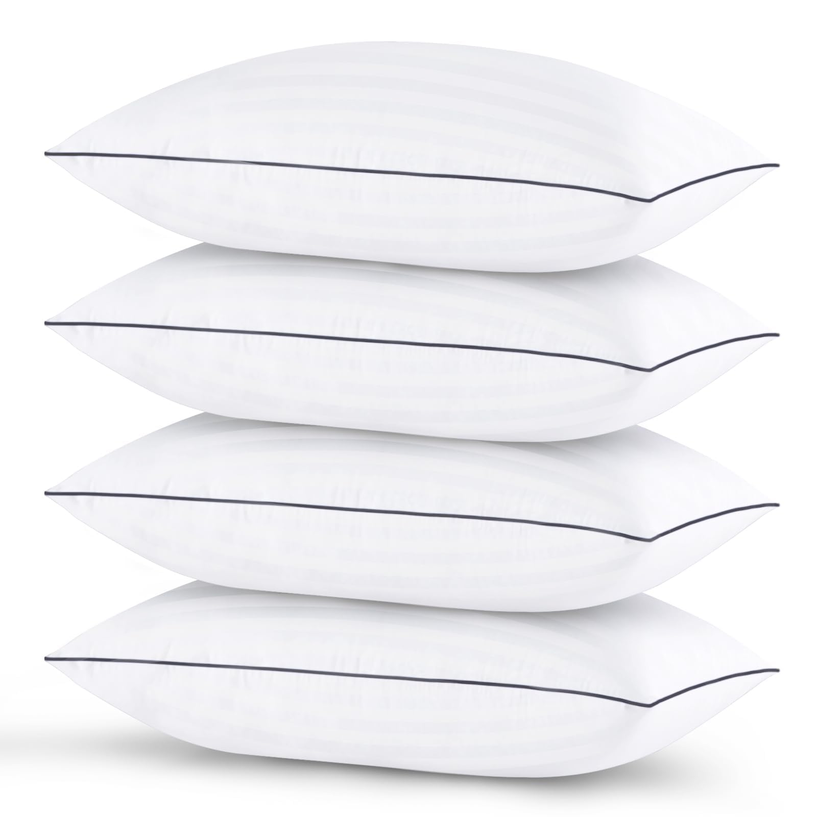 GOHOME queen pillow set of 4, front view, cooling coverage for restful sleep
