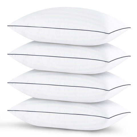 GOHOME queen pillow set of 4, front view, cooling coverage for restful sleep