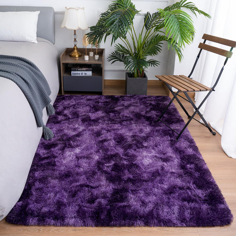 Goideal fluffy rug in living room setup for warmth and style