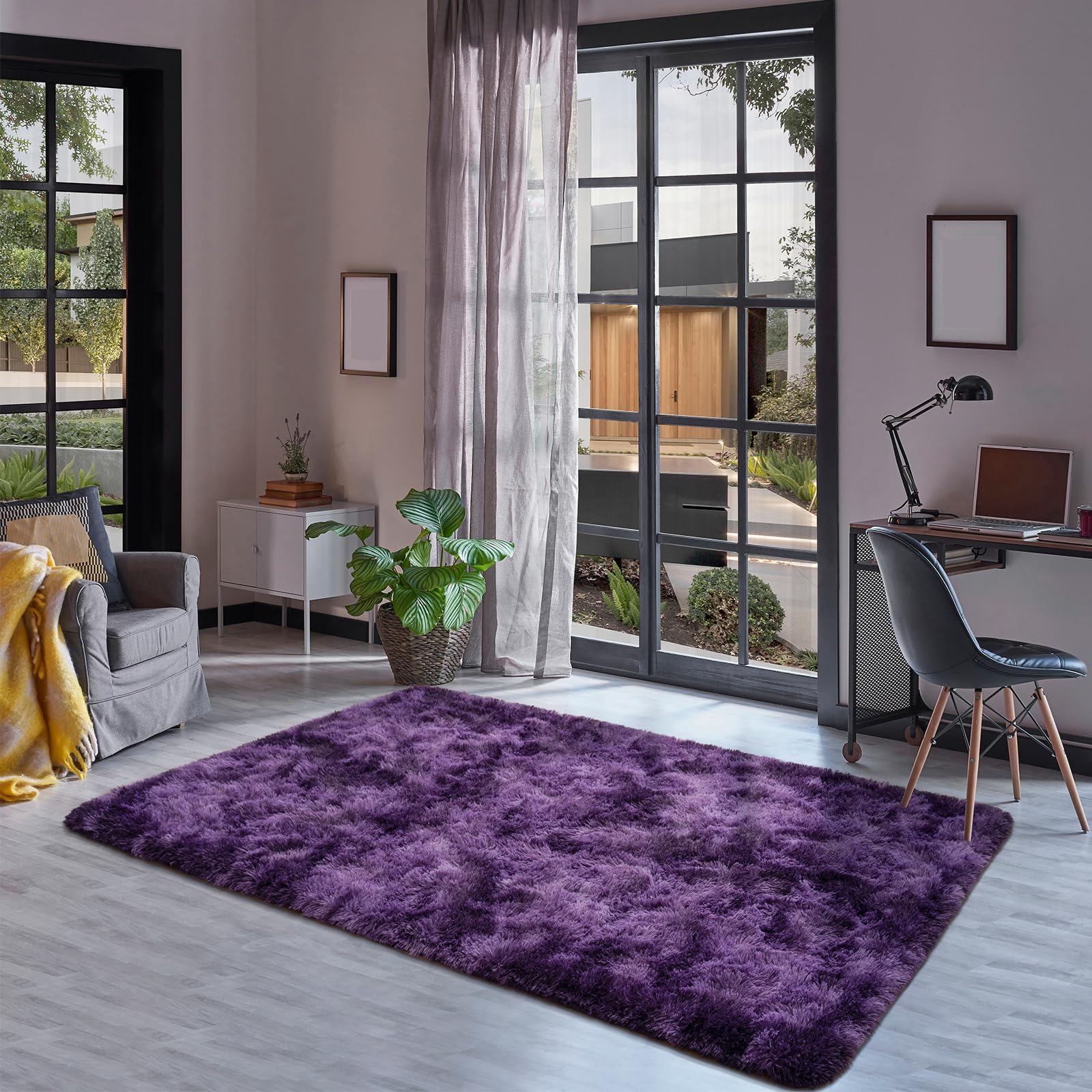 Soft rayon velvet top layer provides plush underfoot feel