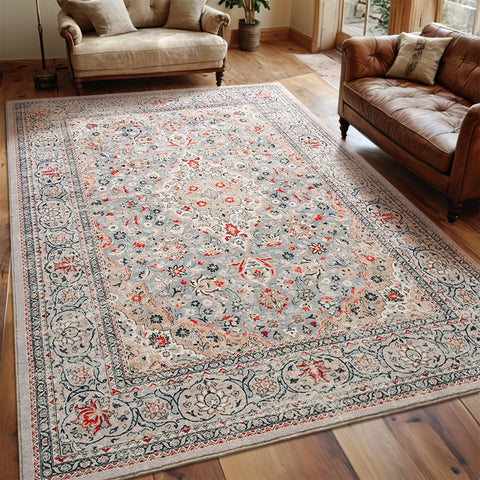 Goideal washable rug 4x6 beige cozy living room view with soft inviting texture