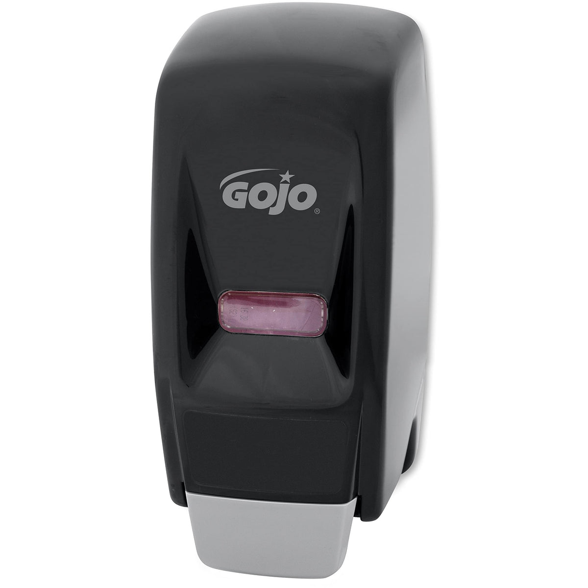 GOJO 800 Series dispenser front view in black for controlled dispensing.