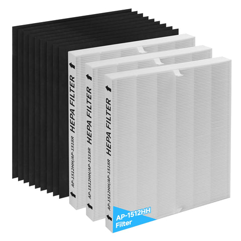 GoKBNY 3-pack AP-1512HH replacement filters, compatible with Coway purifiers, for easier maintenance.