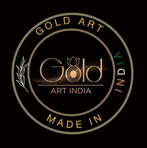 Gold Art India Ganesha idol with detailed eye painting for rituals