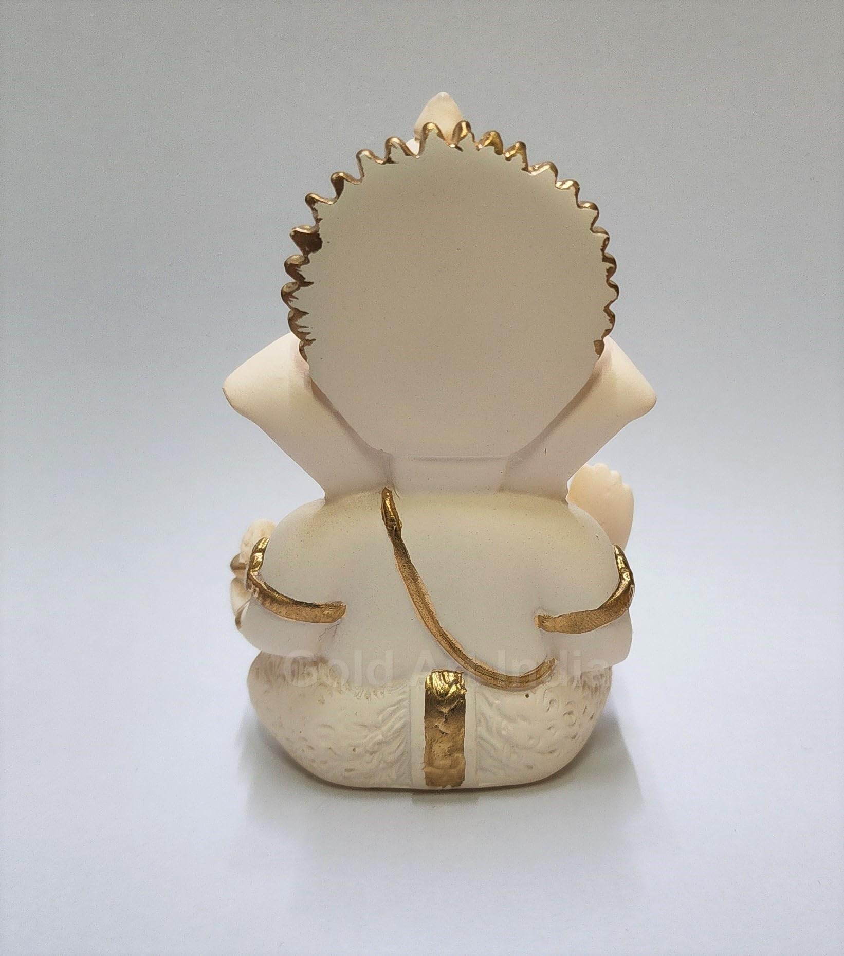 Gold Art India Ganesha idol terracotta hand-painted with lifelike eyes
