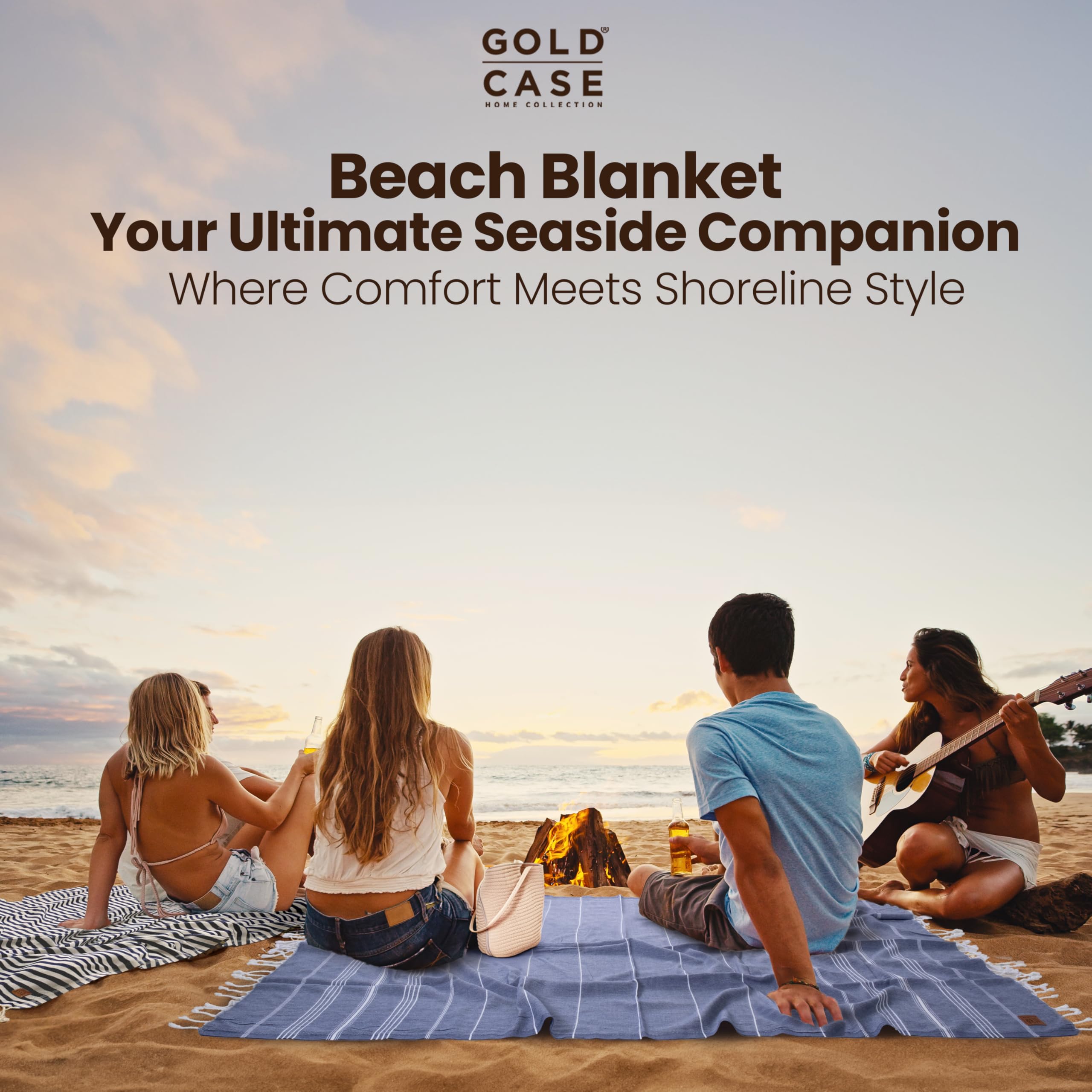 Gold Case Lycia towel set shown folded for easy packing
