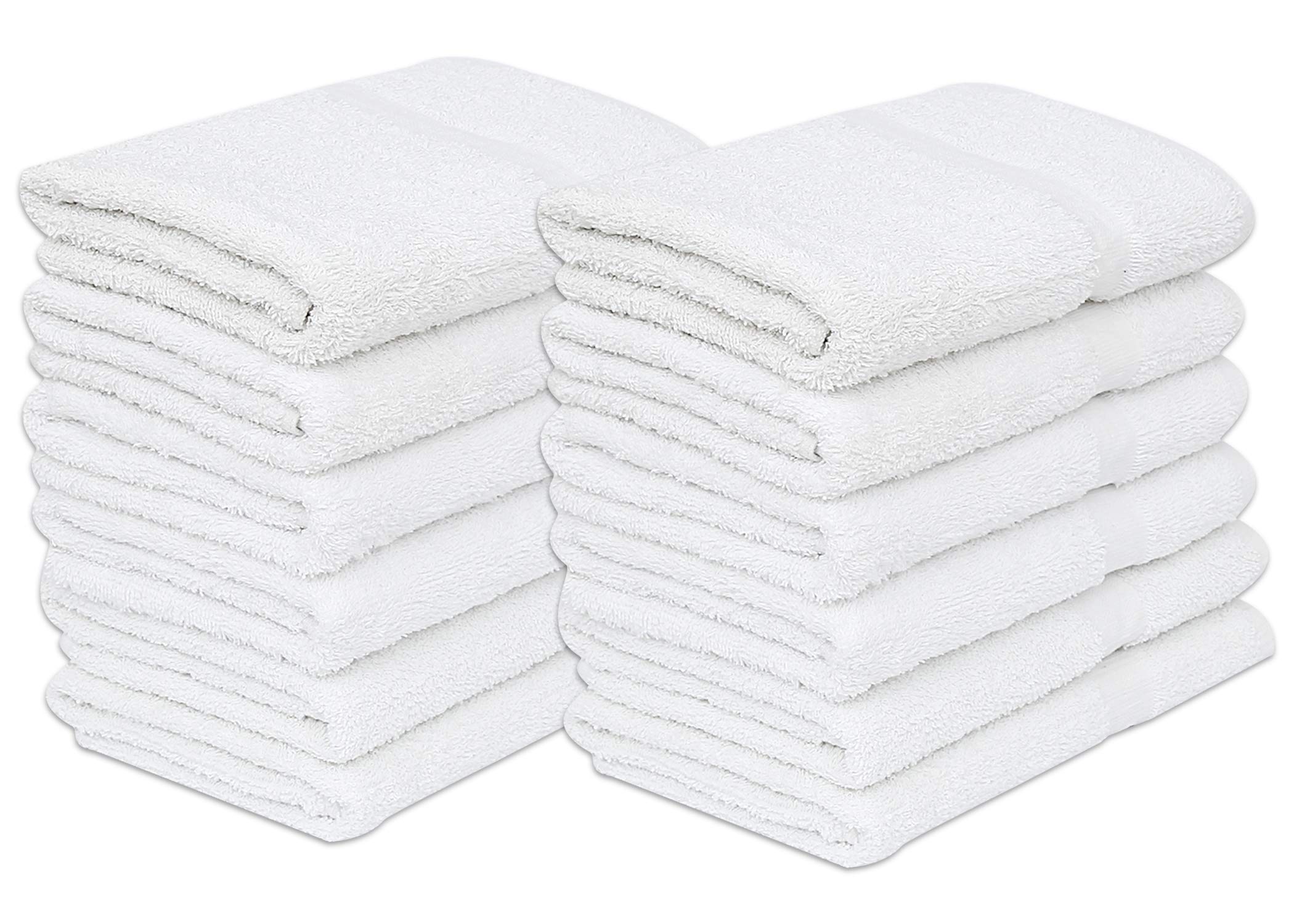Gold Textiles 12-pack white bath towels 24x48 display ideal for hotel use