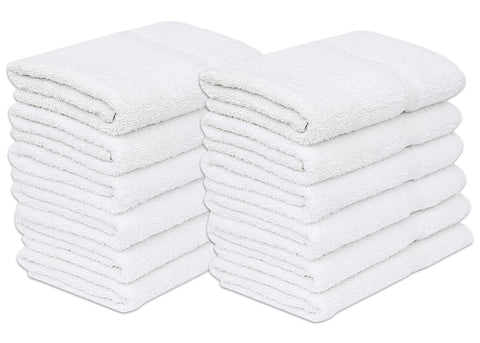 Gold Textiles 12-pack white bath towels 24x48 display ideal for hotel use