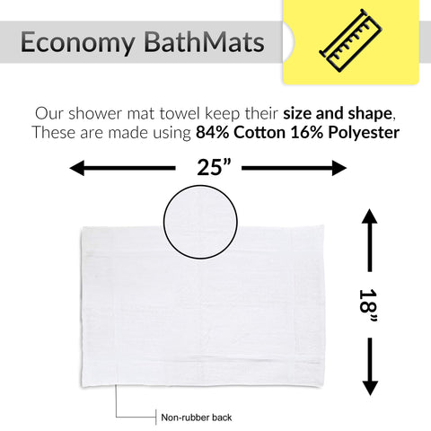 Gold Textiles bath mat with decorative cam border enhances bathroom decor.