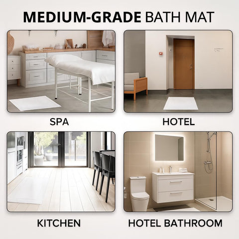 Gold Textiles hotel-quality bath mat in white, a clean upgrade for guest bathrooms.