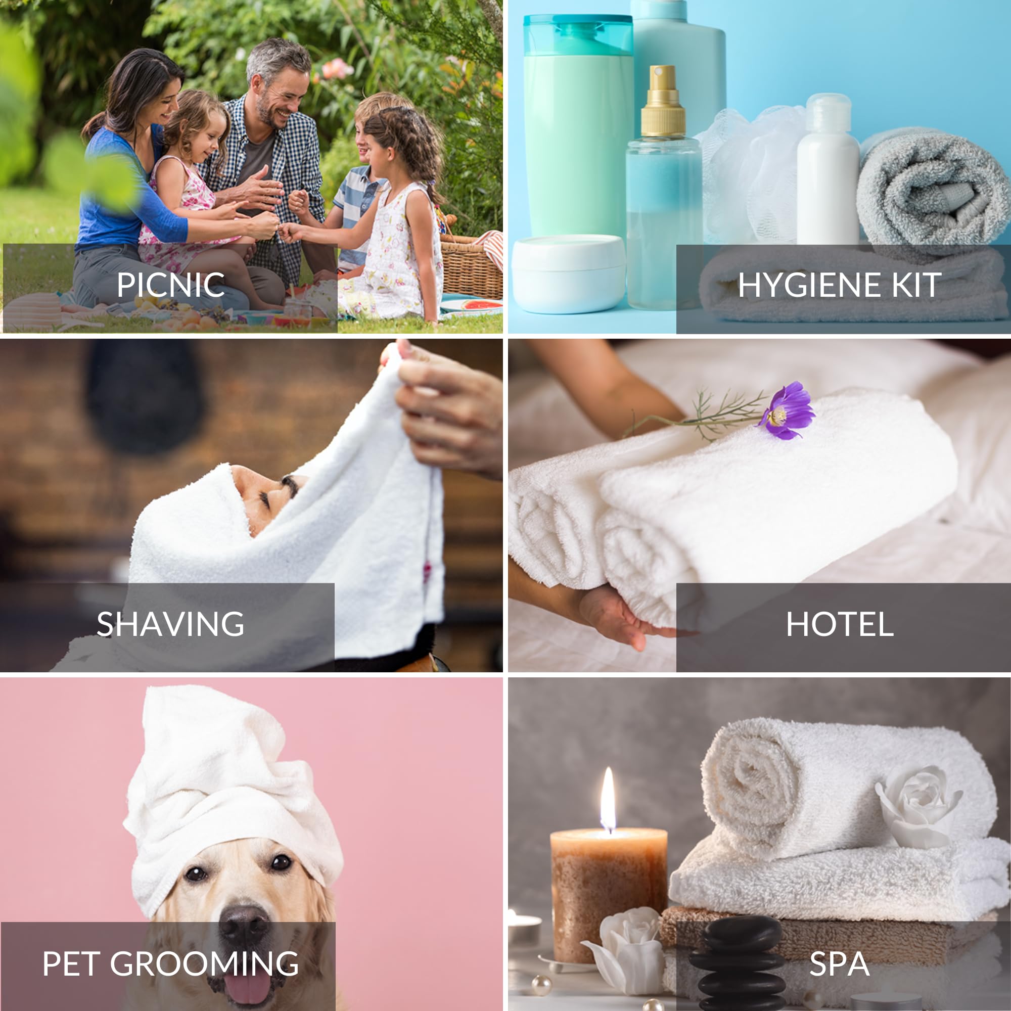 Gold Textiles bulk towel set in 60 pieces, ideal for busy salons and gyms.