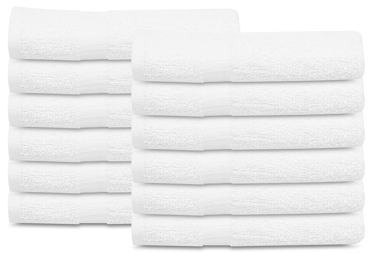 GOLD TEXTILES white 20x40 towel close-up shows lightweight, quick-drying performance for salons.
