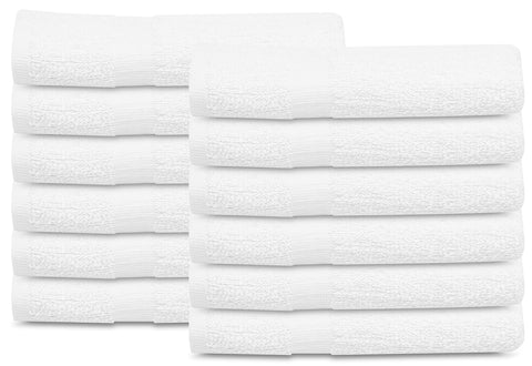 GOLD TEXTILES white 20x40 towel close-up shows lightweight, quick-drying performance for salons.