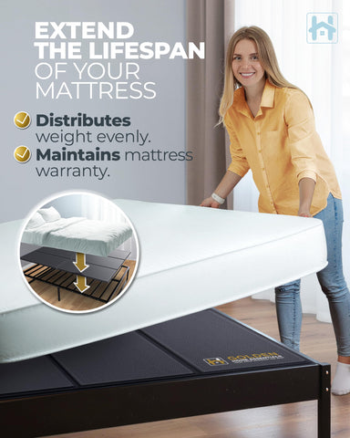 Golden Home Essentials low-profile 10mm bunkie board maintains natural mattress height.