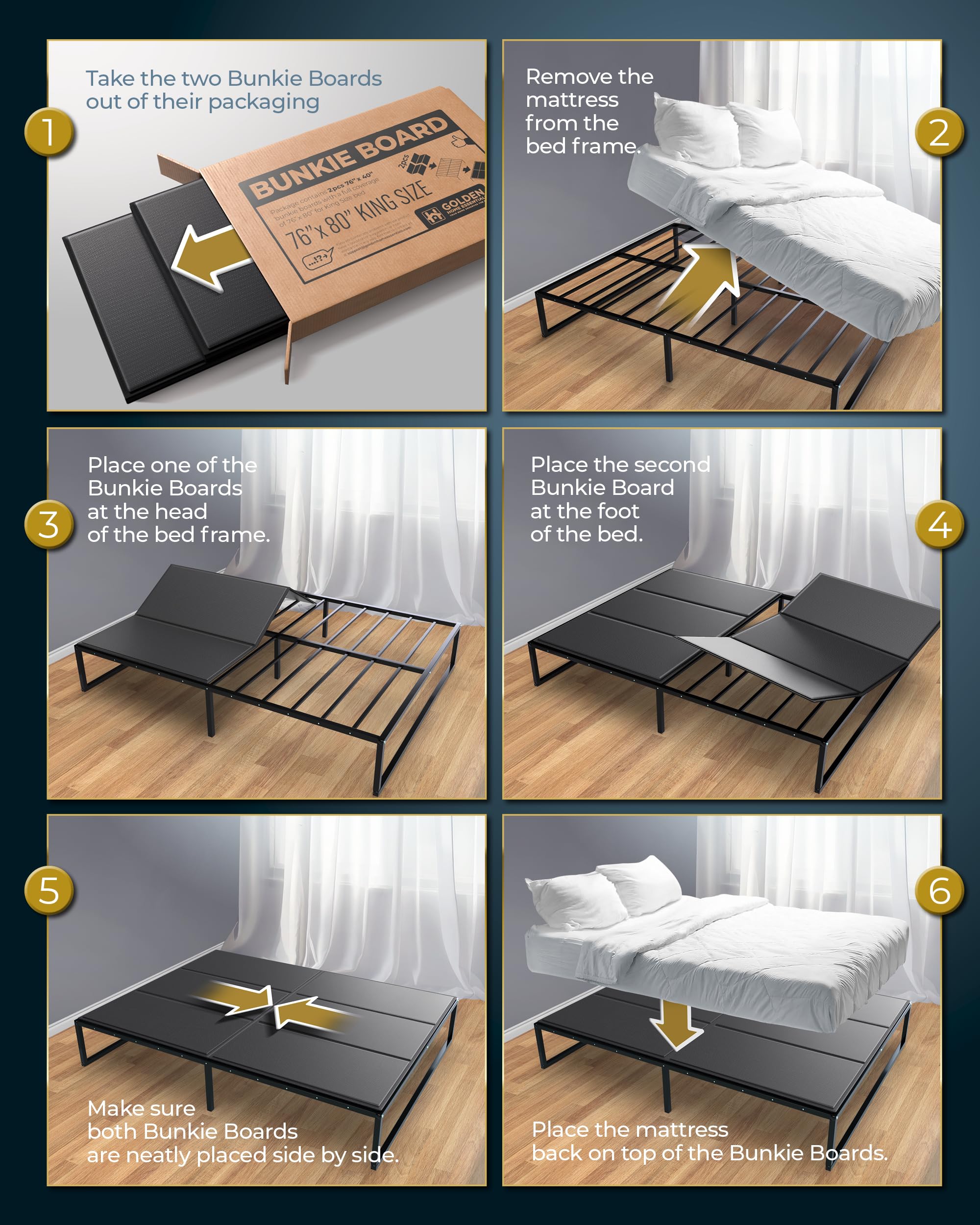 Golden Home Essentials moisture resistant fabric cover protects against damp and warping.