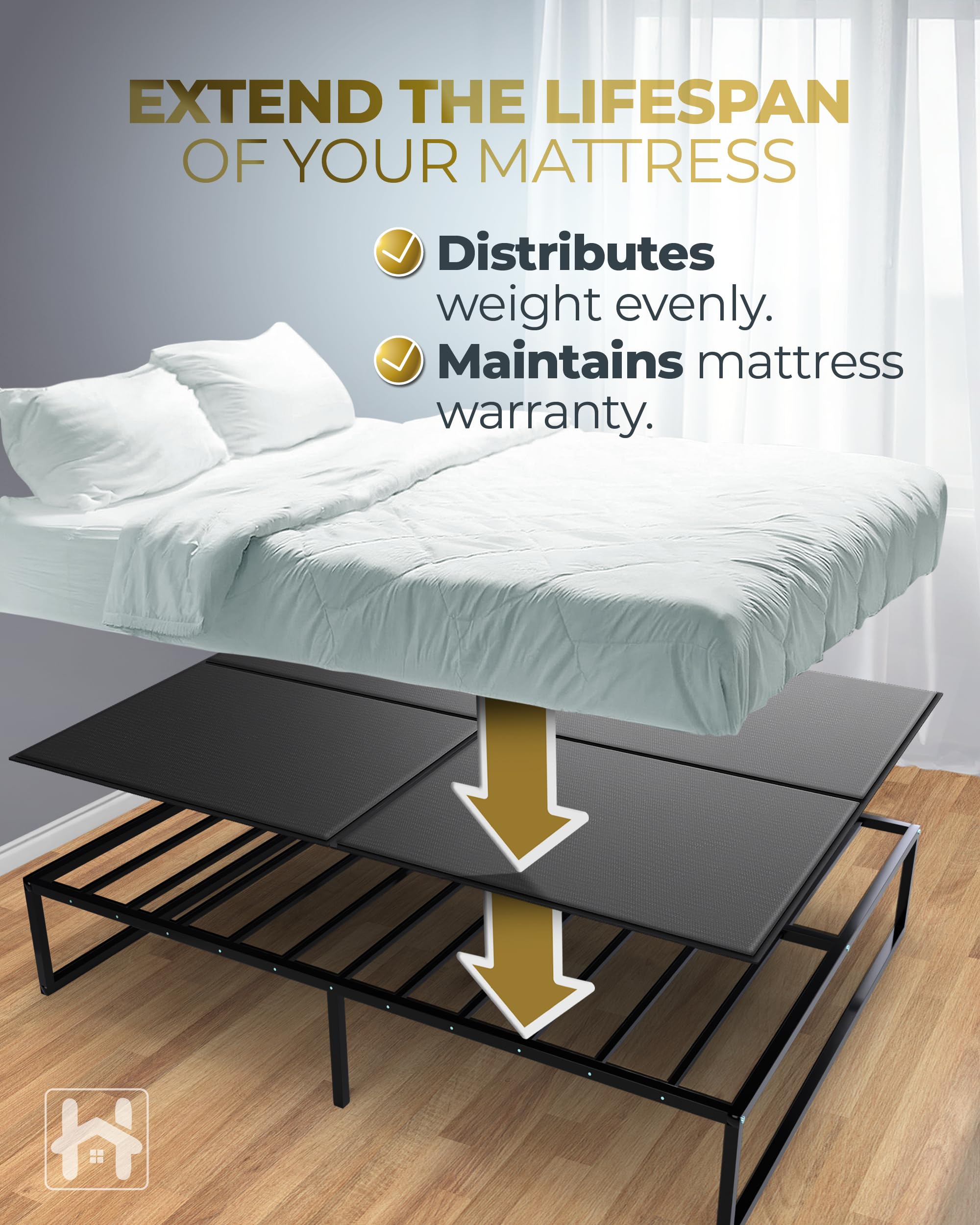 Golden Home Essentials Premium bunkie board low-profile design seen from the side