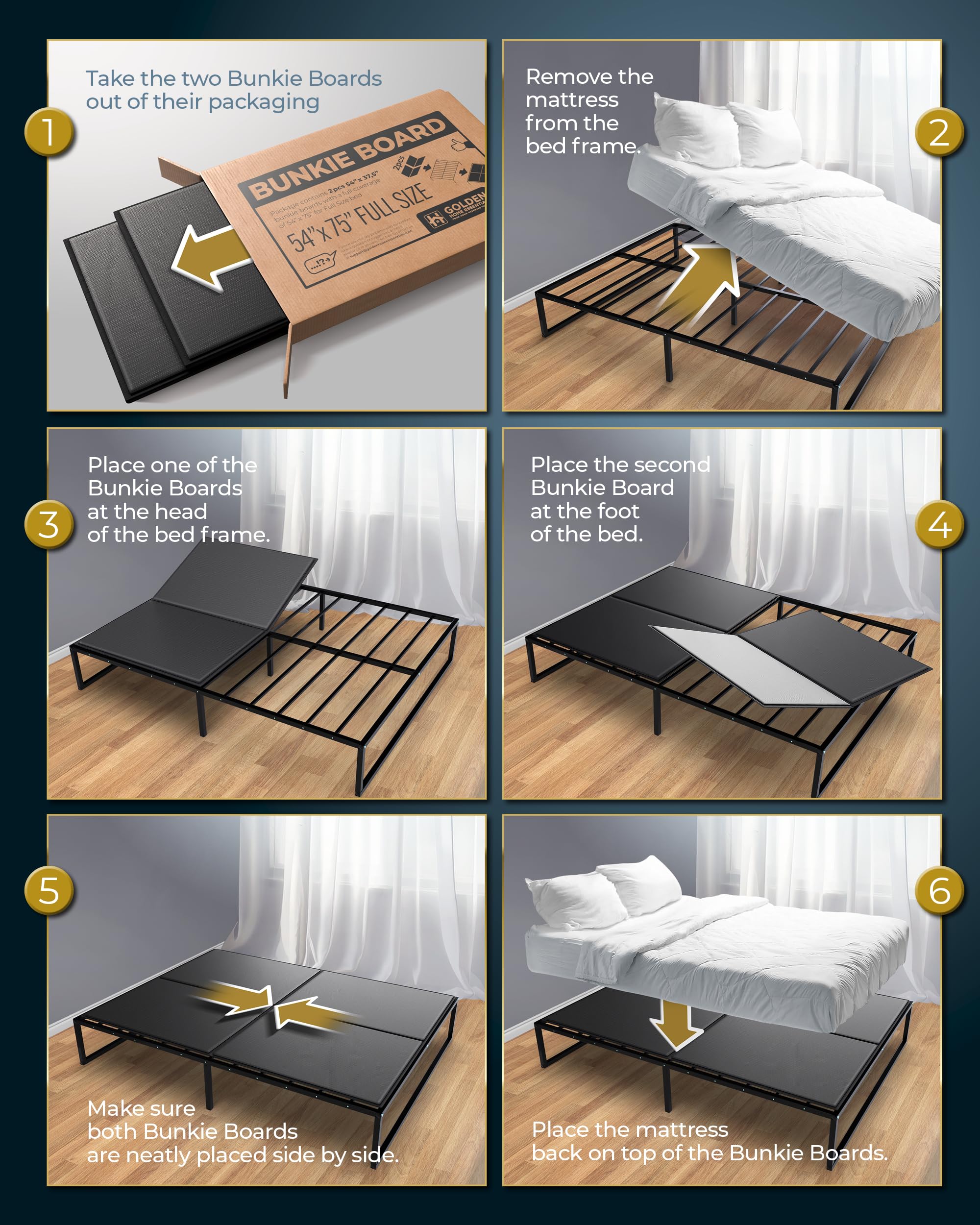 Golden Home Essentials Premium bunkie board moisture-resistant fabric close-up for added durability