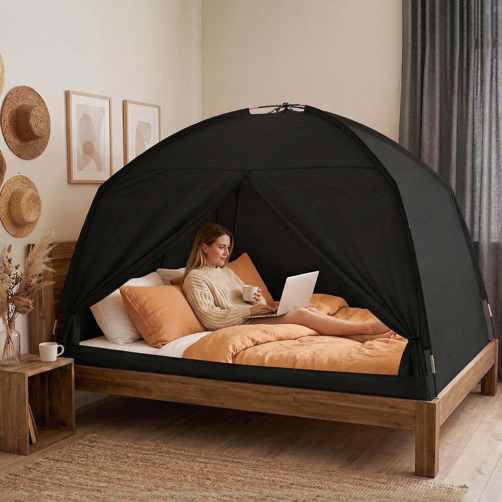 GOLDEN MARS bed tent three-doors entry offers easy access and ventilation