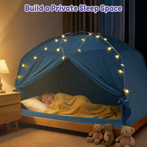 GOLDEN MARS birthday celebration tent creates festive play space.
