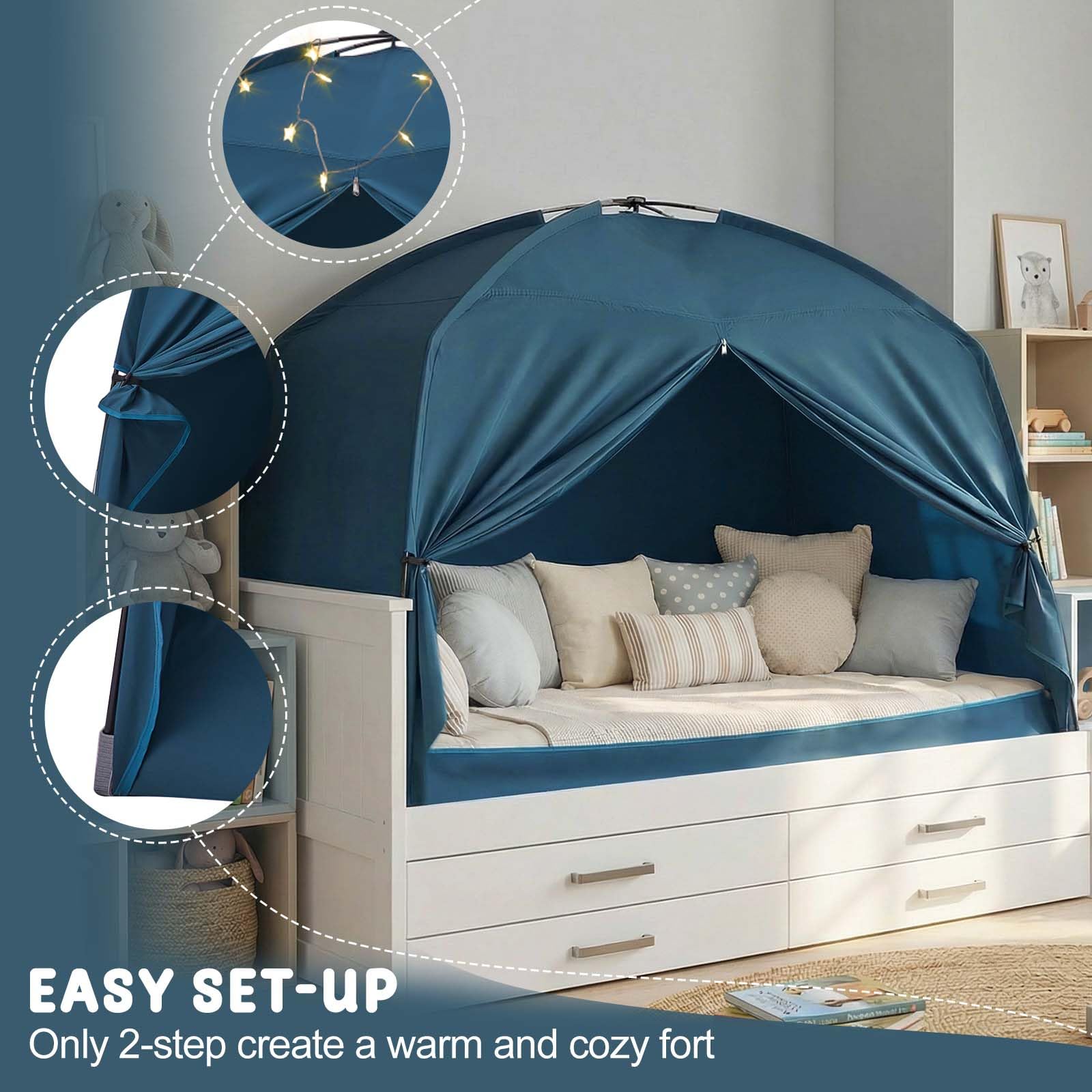 GOLDEN MARS twin bed tent private hideaway promotes restful evenings.