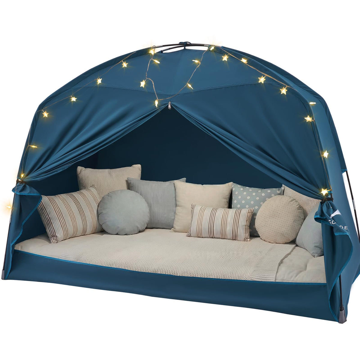 GOLDEN MARS twin bed tent with star lights creates a magical bedtime ambiance.