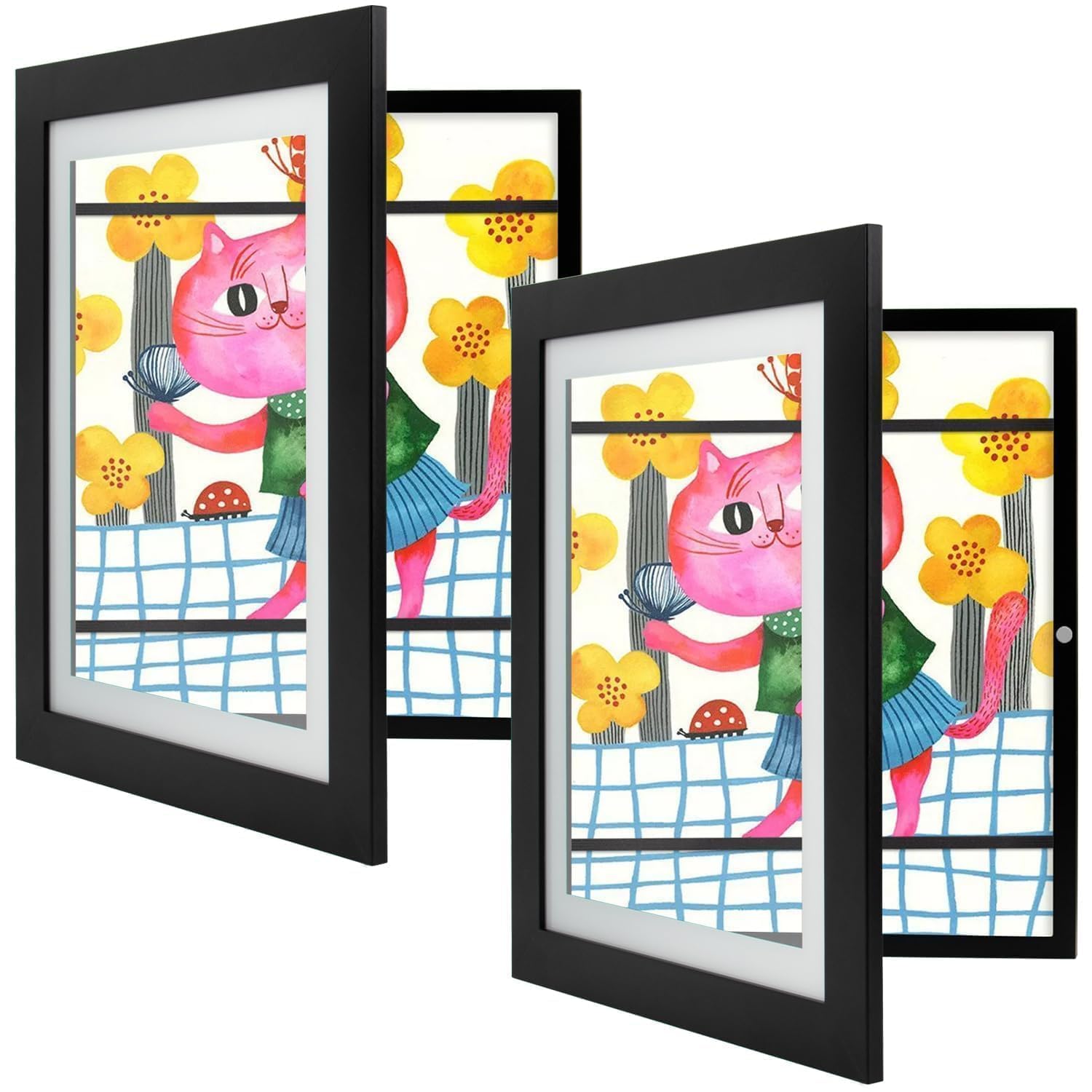 Golden State Art 10x12.5 kids frame front opening for easy swap of newest masterpieces.