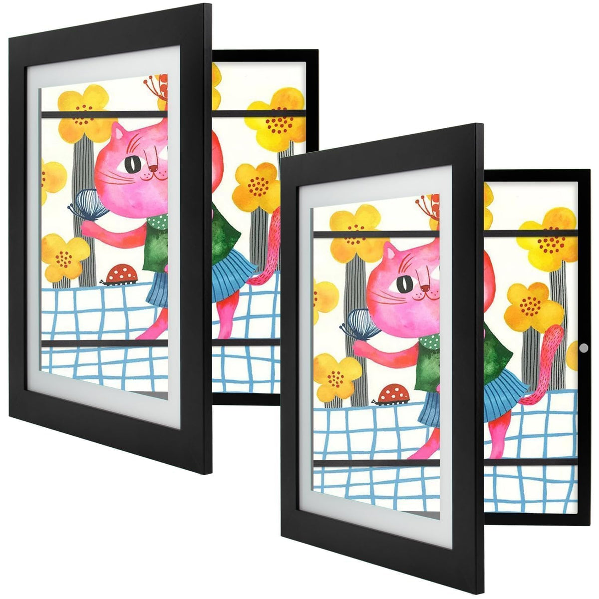 Golden State Art 10x12.5 kids frame front opening for easy swap of newest masterpieces.