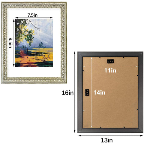 13x16 outside dimensions of Golden State Art ornate frame