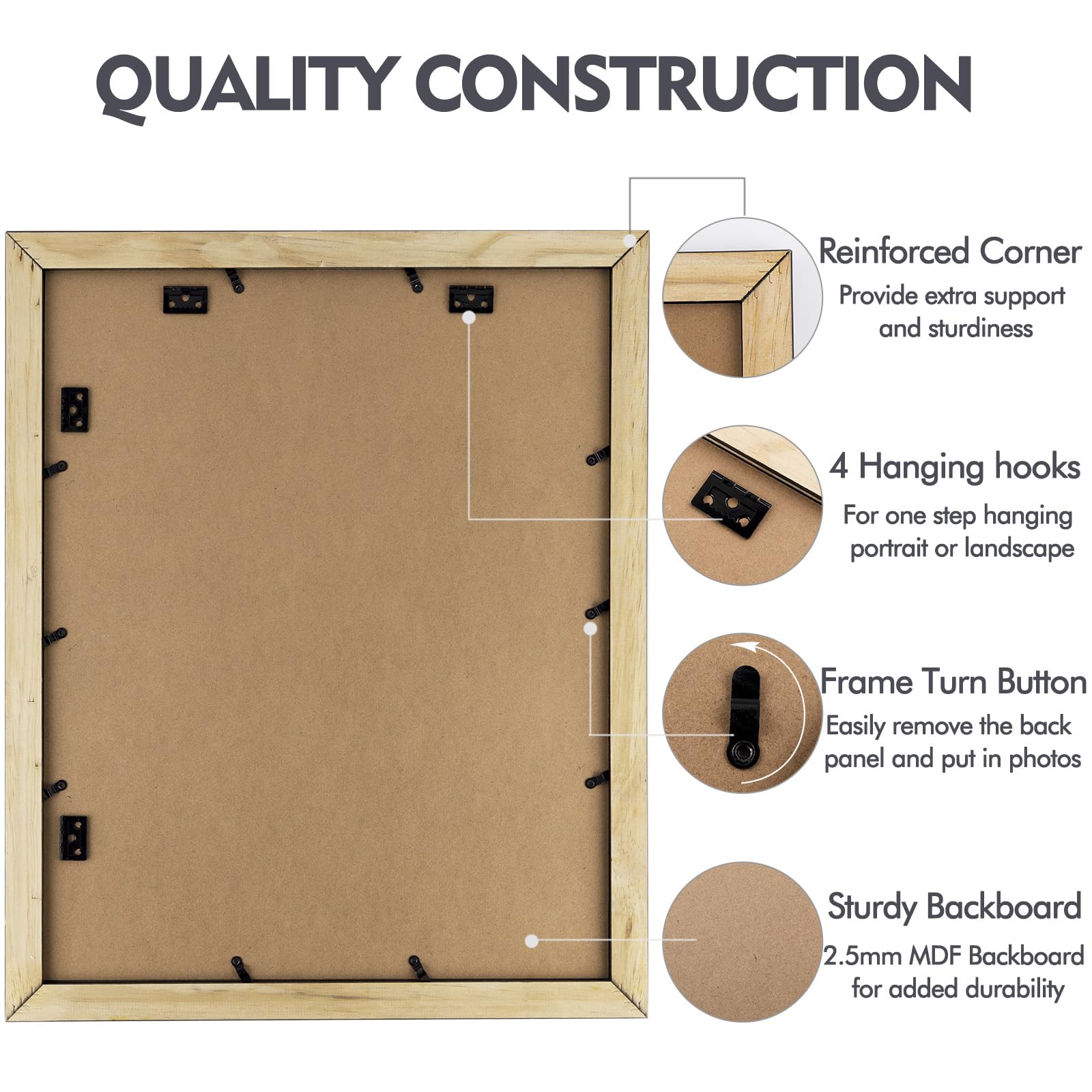 Golden State Art 16x20 format fits photos, posters, and prints securely.