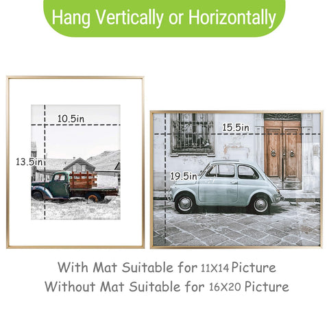 Golden State Art back hangers enable vertical or horizontal mounting