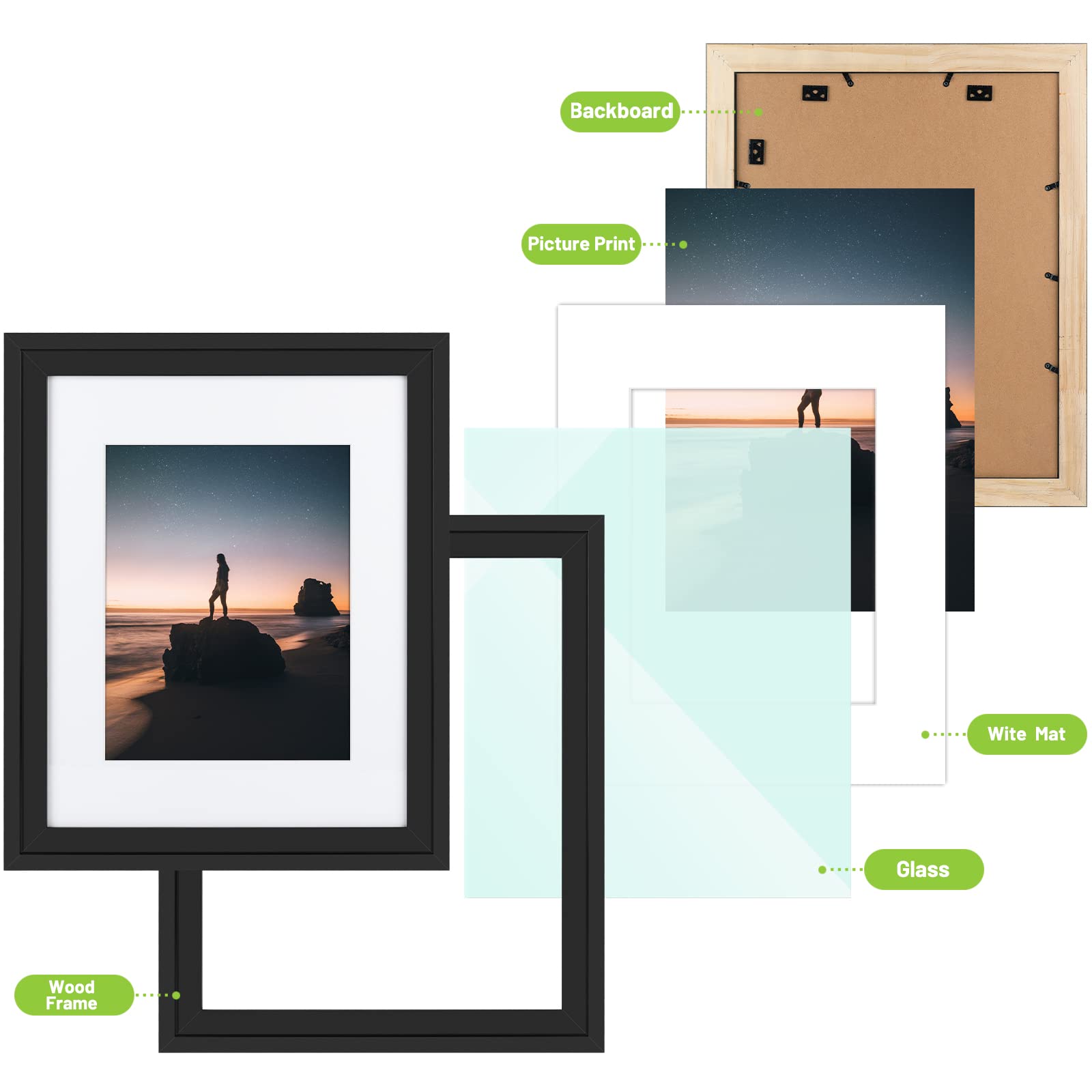 Golden State Art clear glass front protects photos from dust