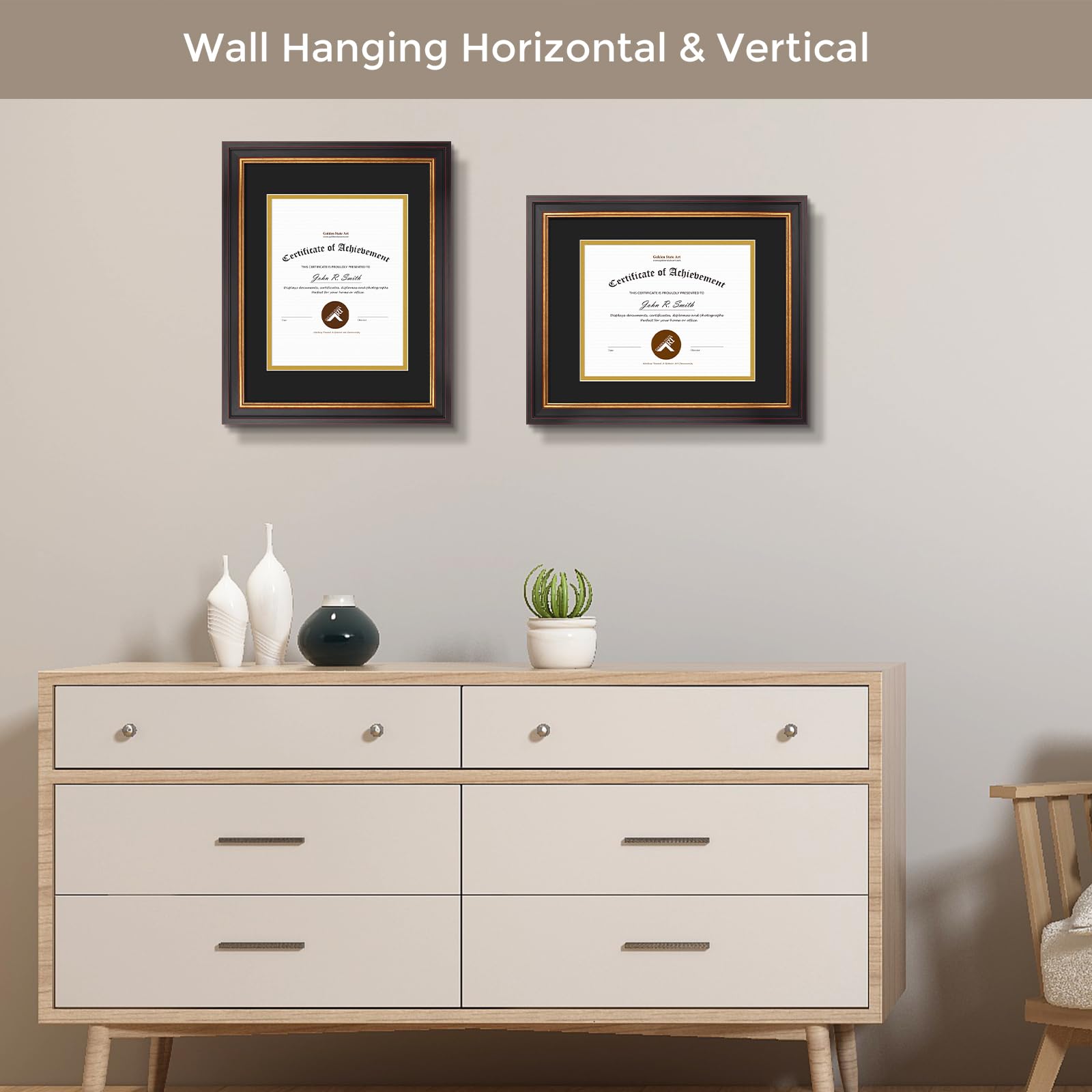 Golden State Art double mat colors Black and Gold for elegant contrast.