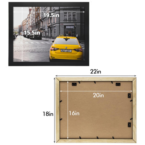 Golden State Art four sawtooth hangers enable versatile horizontal or vertical display.