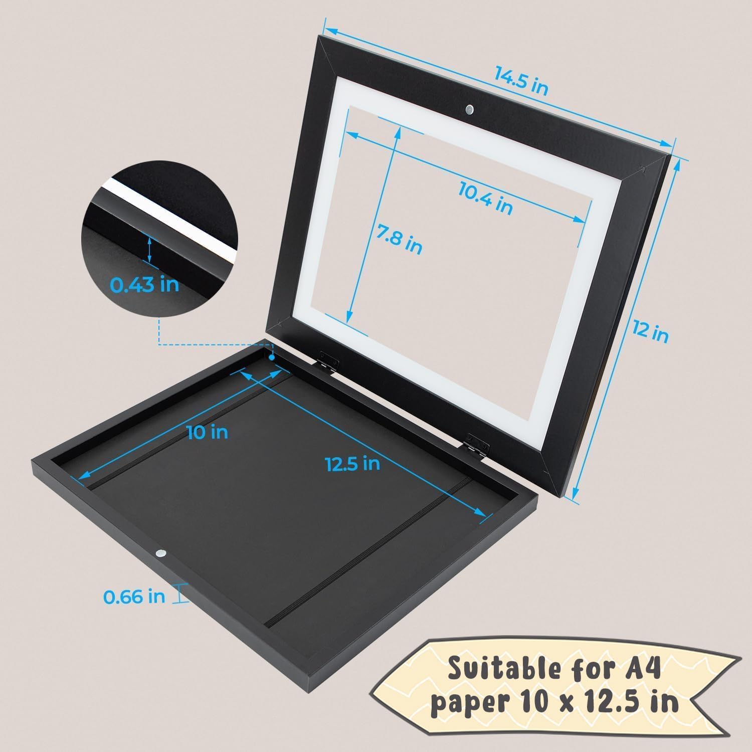 Golden State Art tempered glass frame provides clear art visibility and durable protection.