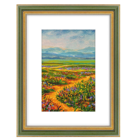 Golden State Art green gold ornate frame with plexiglass front for clear photo display