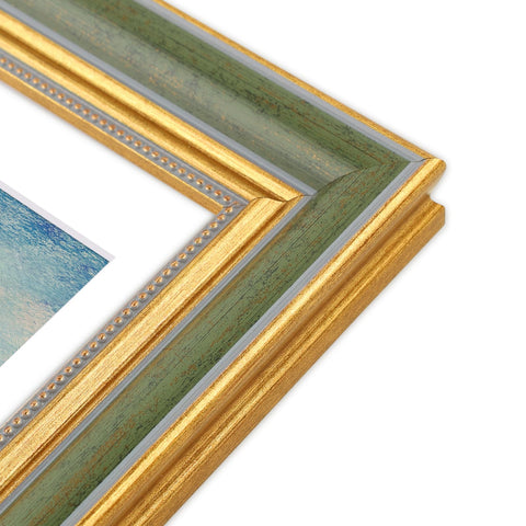 Golden State Art 12x16 ornate frame with mat showing 8x12 option for versatile layouts