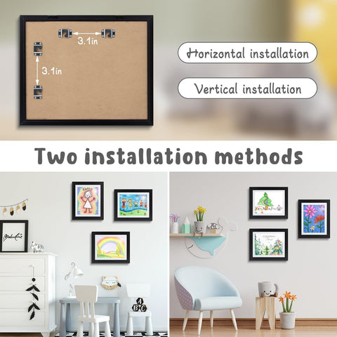 Golden State Art kids frame two-way hanging back hangers for versatile wall layouts.