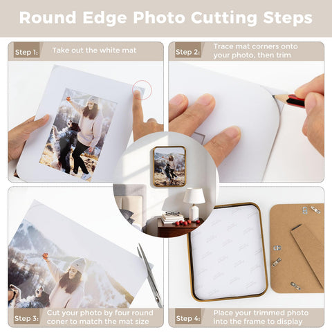 Golden State Art matte surface frame with round corners for wall display.