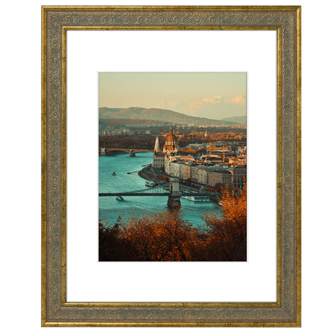 Golden State Art 11x14 ornate frame with distressed gold finish for refined walls.